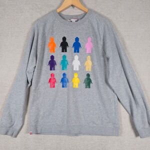 Lego x Target Mens Gray Graphic Minifigure Raglan Sweatshirt Size M